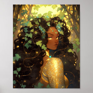 Poster Nature Déesse Imaginaire afro-américain Art