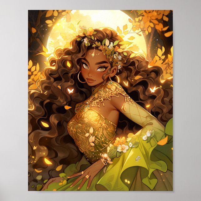 Poster Nature Déesse Imaginaire afro-américain Art (Devant)