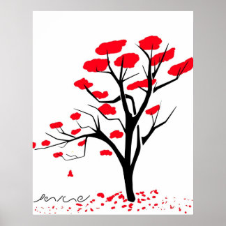 Poster Nature en rouge