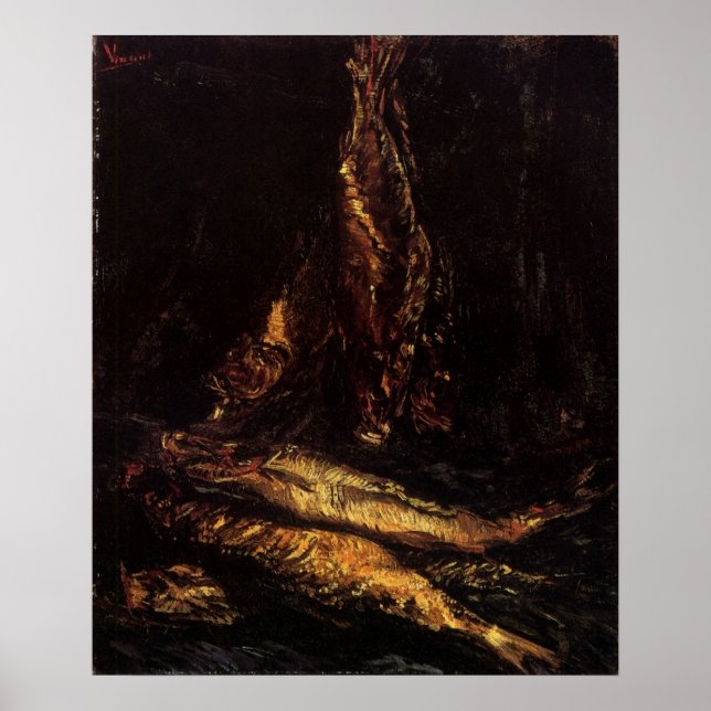 Poster Nature morte avec bloaters par Vincent van Gogh (Devant)