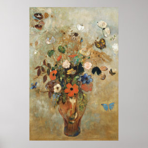 Poster Nature morte avec des fleurs par Odilon Redon.