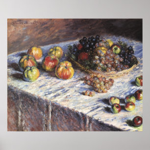 Poster Nature morte avec pommes et raisins de Claude Mone