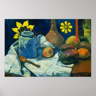 Poster Nature morte avec théière et fruits, Paul Gauguin