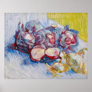 Poster Nature morte de Van Gogh avec des choux et des oig