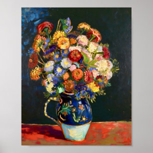 Poster Nature morte de Van Gogh Vase avec Zinnias