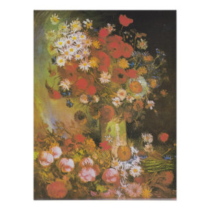 Poster Nature morte florale de Van Gogh Coquelicots rouge