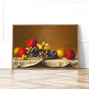 Poster Nature morte, Pommes, Raisins, Barton Stone Hays