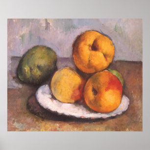Poster Nature morte Quince, Pommes, Poires par Paul Cezan