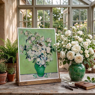 Poster Nature morte Roses dans un vase par Vincent van Go