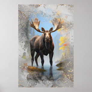 Poster *~* Nature Stream AP49 MOOSE Artsy Forest Parties 