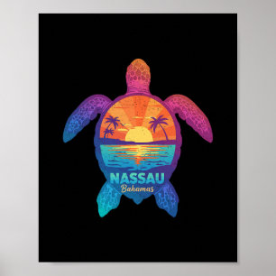 Poster Nau Hamas Tie Dye Tortue de mer Hamas Vacances à l