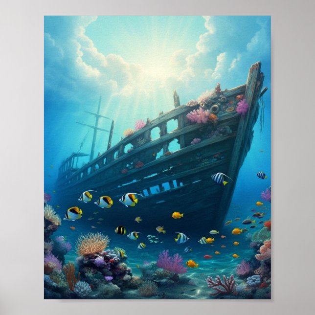 Poster Naufrage caché sur un récif (Devant)