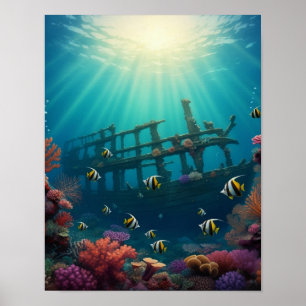 Poster Naufrage et rayons de soleil