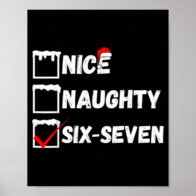 Poster Naughty Nice 67 Christmas Checklist Fun Six Seven  (Devant)