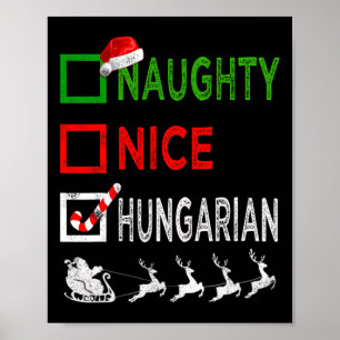 Poster Naughty Nice Affarian Christmas Pajamas Funny San