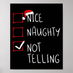 Poster Naughty Not Telling Christmas List Xmas Santa