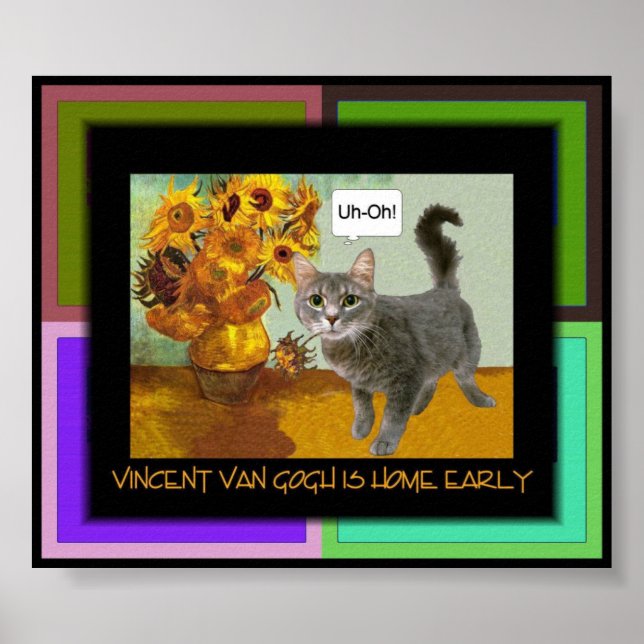 Poster Naughty Van Gogh Chat 3 (Devant)
