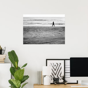 Poster Nautical black & white photograph - beach Seascape