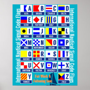 Poster Nautical Flags Alphabet