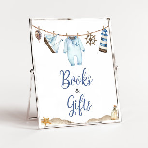 Poster Nautical Sailor Ahoy Baby showers Livres et Cadeau