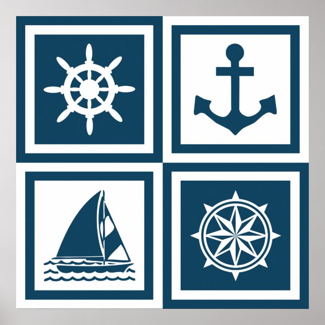 Poster Nautical themed design (Devant)