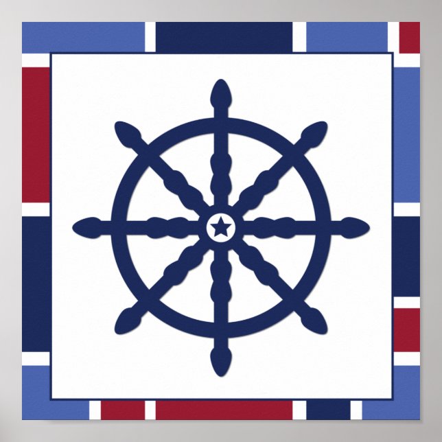 Poster Nautical Wave Nursery Wheel (Devant)