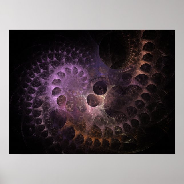 Poster Nautilus fractal (Devant)