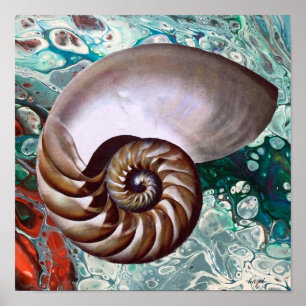 Poster Nautilus, Nautilus Imprimer, Art, Nautilus