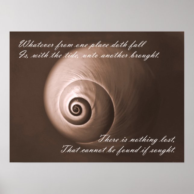 Poster Nautilus Shell Inspiration Citation Art Print (Devant)
