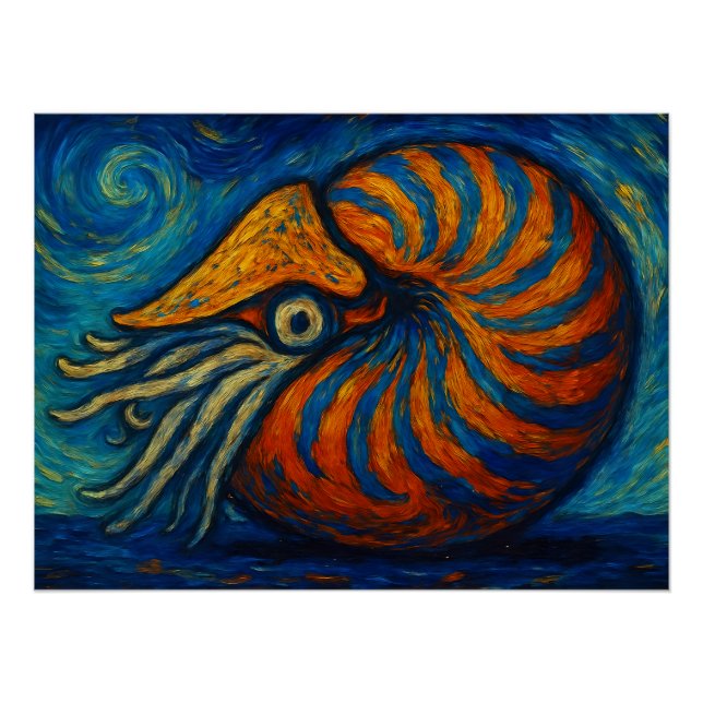 Poster Nautilus van Gogh (Devant)
