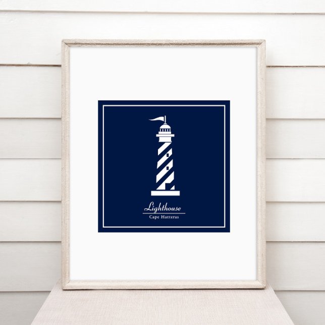 Poster nautique avec phare - Personnaliser Texte (Créateur téléchargé)