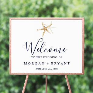 Poster Nautique moderne   Accueil Mariage Starfish