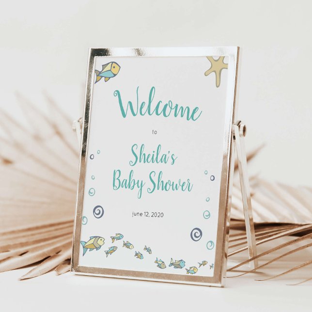 Poster Nautique Sous La Mer Bienvenue Au Baby shower (Créateur téléchargé)