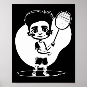 Poster Navette de sport Badminton Boy Racket