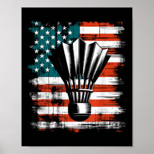 Poster Navette drapeau américain - Patriotique Usa Badmin