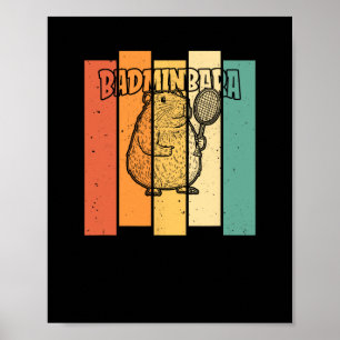 Poster Navette Retro Capybara - Badminton Badminb Vintage