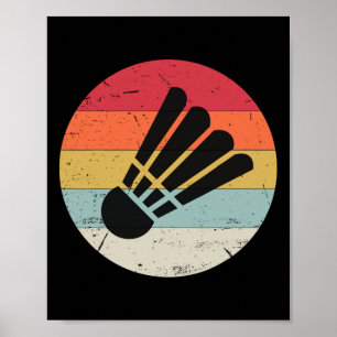 Poster Navette Retro Vintage Badminton Player Coach Sport