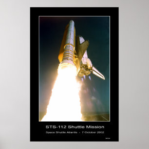 Poster Navette spatiale Atlantis Lift-off - 7 octobre 200