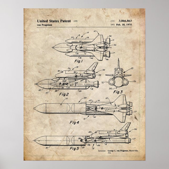 Poster Navette spatiale Brevet (Devant)