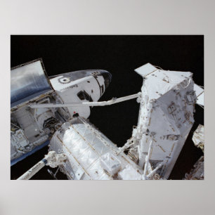 Poster Navette spatiale Endeavor amarrée avec l'ISS