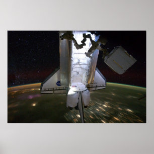 Poster Navette spatiale Endeavor ancrée à l'ISS (2011)