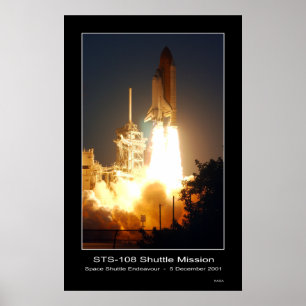 Poster Navette spatiale Endeavor Levée STS-108