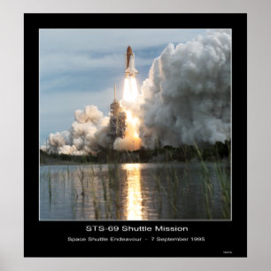 Poster Navette spatiale Endeavor Lift off STS - 69