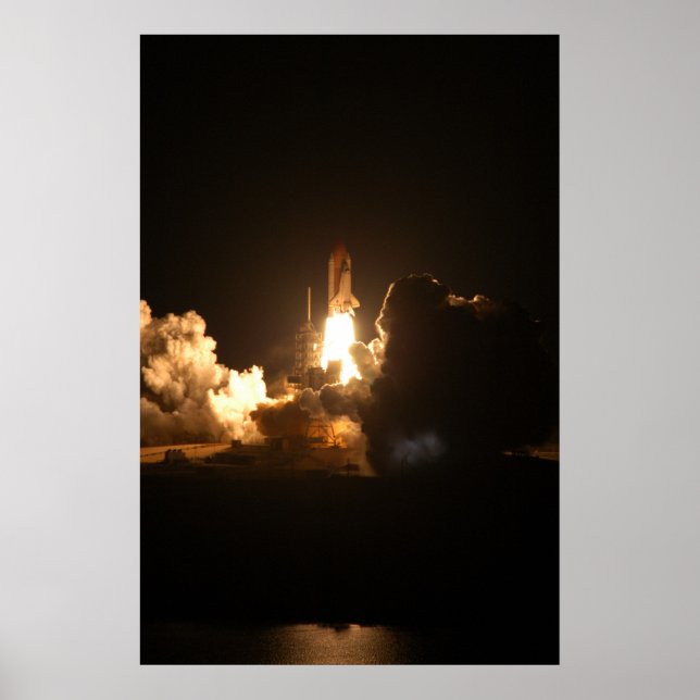 Poster Navette spatiale Terre Orbitale Nuit d'orbite spat (Devant)