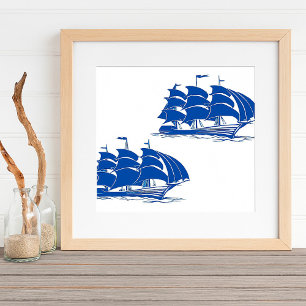 Poster Navire à voile vintage Clipper océanique marine