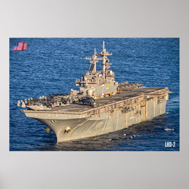 POSTER NAVIRE D'ASSAUT AMPHIBIEUX - LHD-2 (Devant)