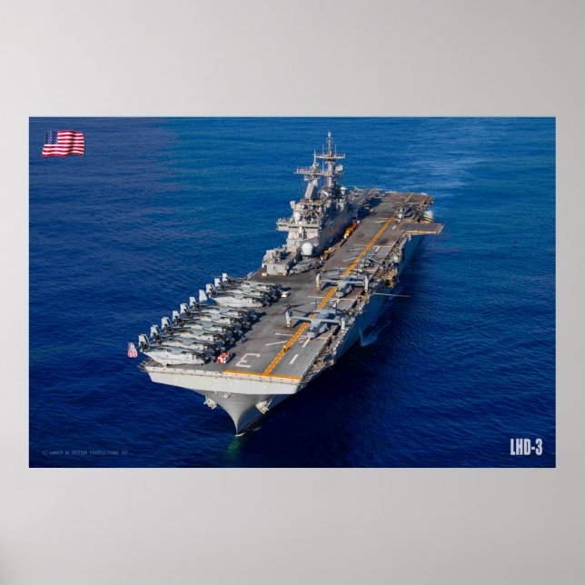 POSTER NAVIRE D'ASSAUT AMPHIBIEUX - LHD-3 (Devant)