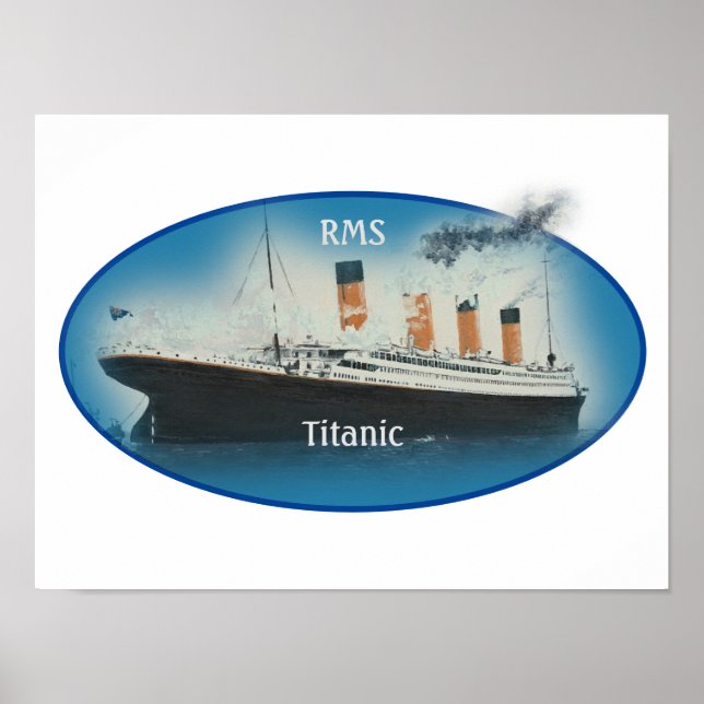 Poster Navire de ligne Titanic Maritime Blue Star (Devant)