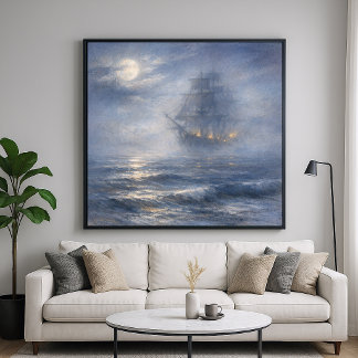 Poster Navire Fantôme - Style d'Art au Pastel