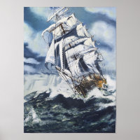 Navire nautique sur la peinture océanique